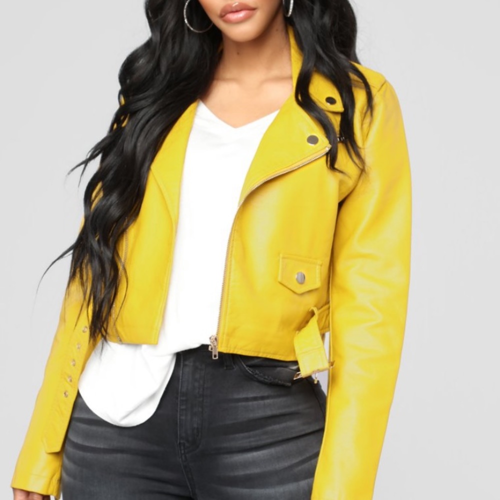 Yellow leather jacket